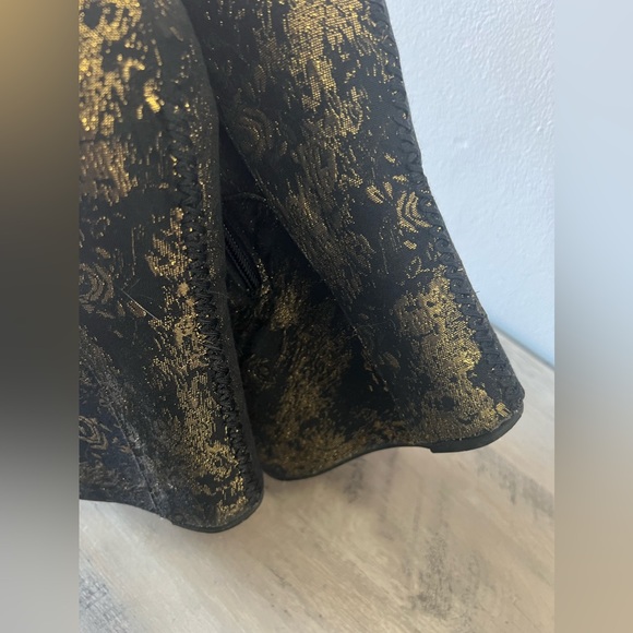 Jeffrey Campbell Havana Last Metallic Flower Platform Boots Handmade Shoes - Picture 10 of 14